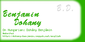 benjamin dohany business card