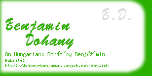 benjamin dohany business card